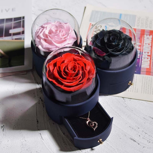 Forever Love | Eternal Rose rose and necklace box